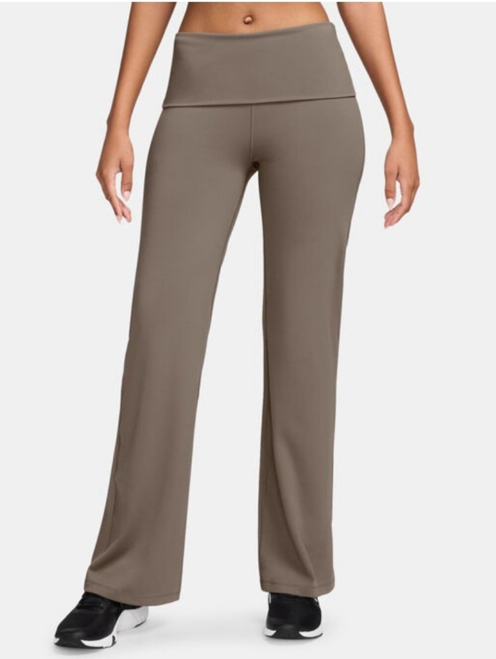 Nike One Dri-FIT High-Waisted Fold-Over Flared Leggings Mink Brown Medium M - Picture 5 of 16